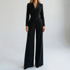 Bredbenad långärmad skräddarsydd jumpsuit