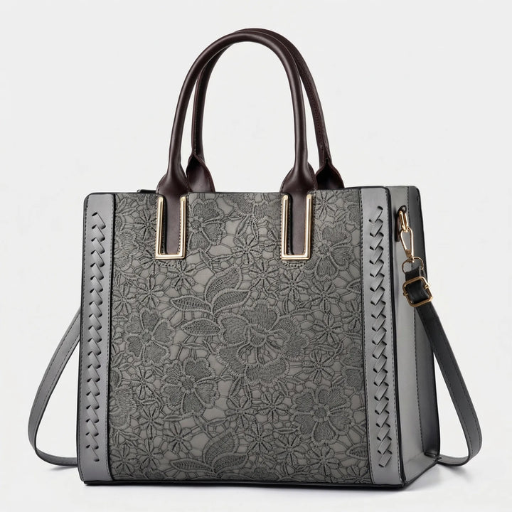 Luxorra - Structured Tote With Embossed Floral Detail