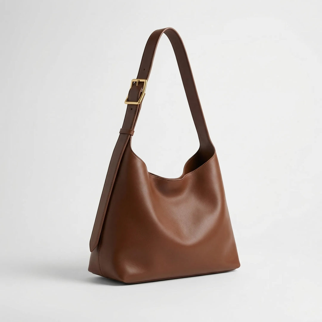 Luxtara - Structured Genuine Leather Tote Bag