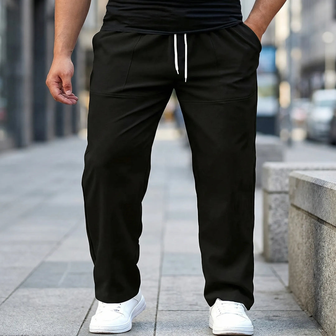 Luxtrend - Straight-Leg Elastic Waist Trousers