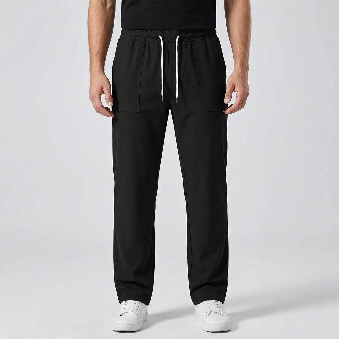 Luxtrend - Straight-Leg Elastic Waist Trousers