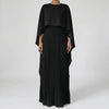 Batwing Ärmar Pleated Maxi Klänning