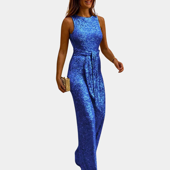 Paljetter Midjeband Jumpsuit för Kvinnor
