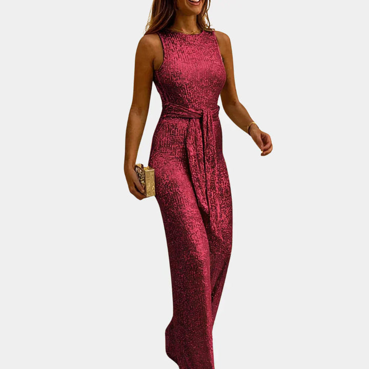 Paljetter Midjeband Jumpsuit för Kvinnor