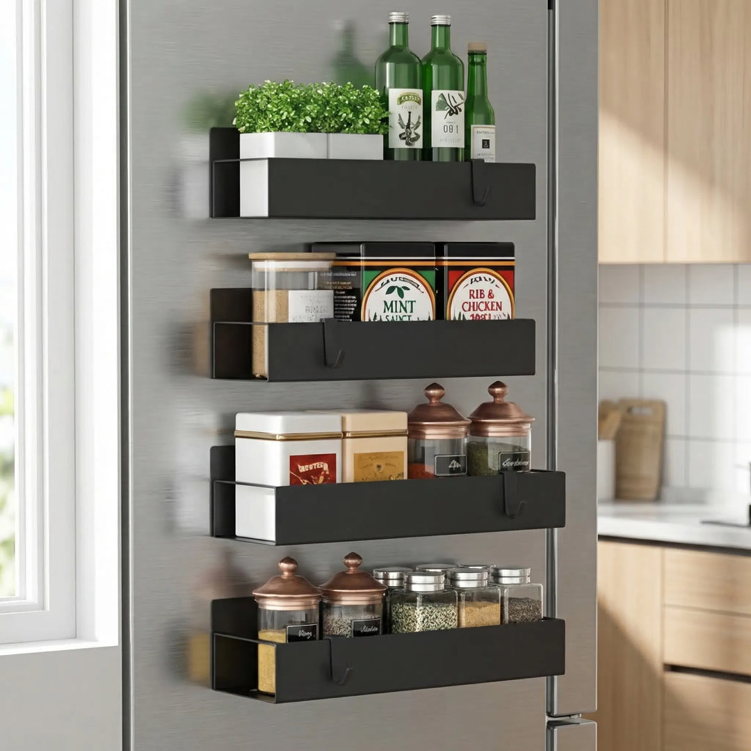 Magneshelf - Magnetic Wall-Mount Spice Rack Set