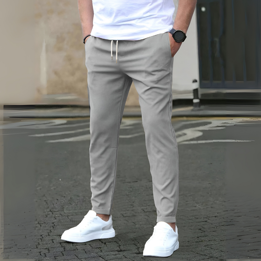 Slim Fit Dragband Byxor för Män