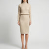Långärmad Turtleneck Midi Klänning