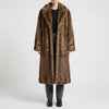 Lång Öppen Fram Faux Fur Kappa