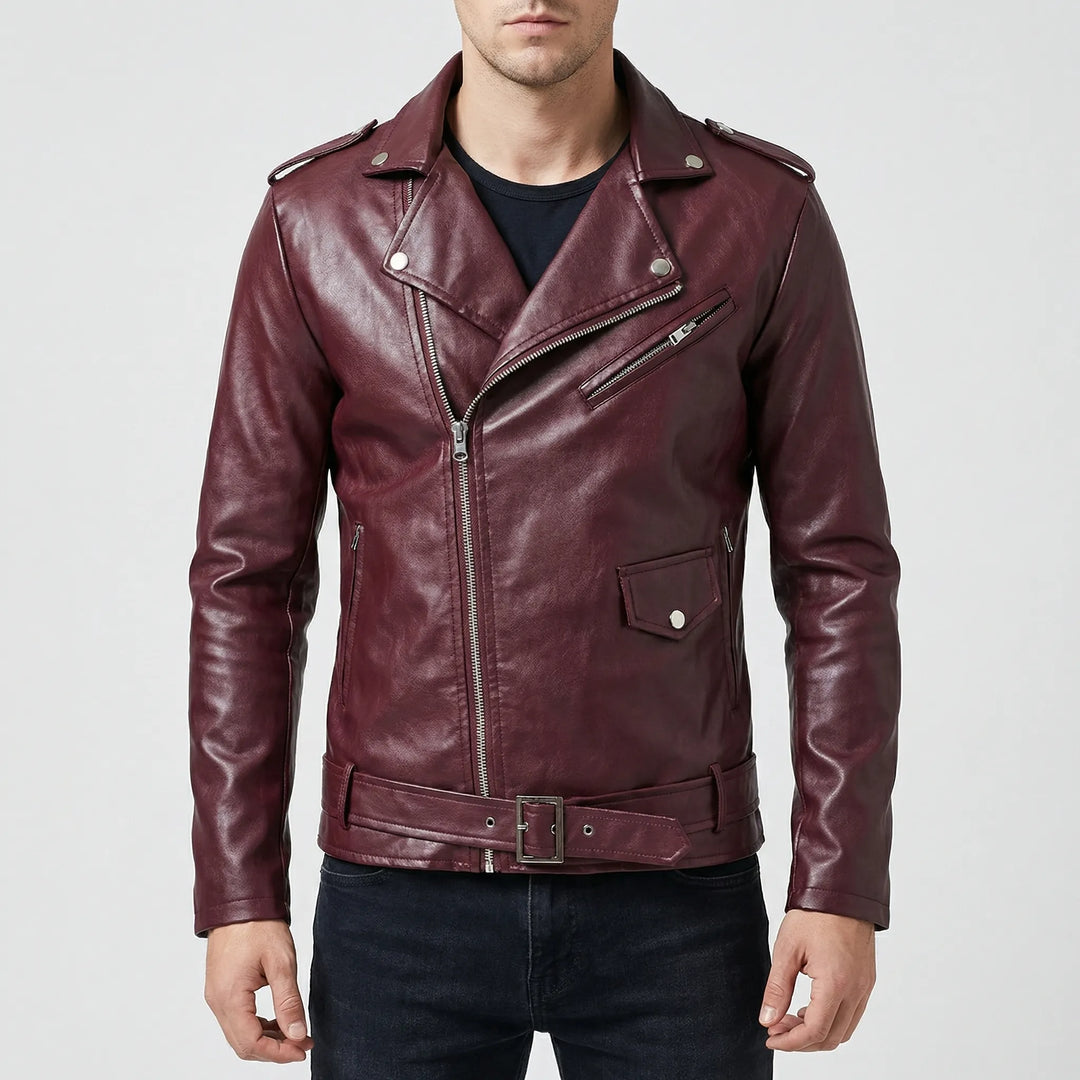 Motovenx - Asymmetrical Zip Biker Jacket