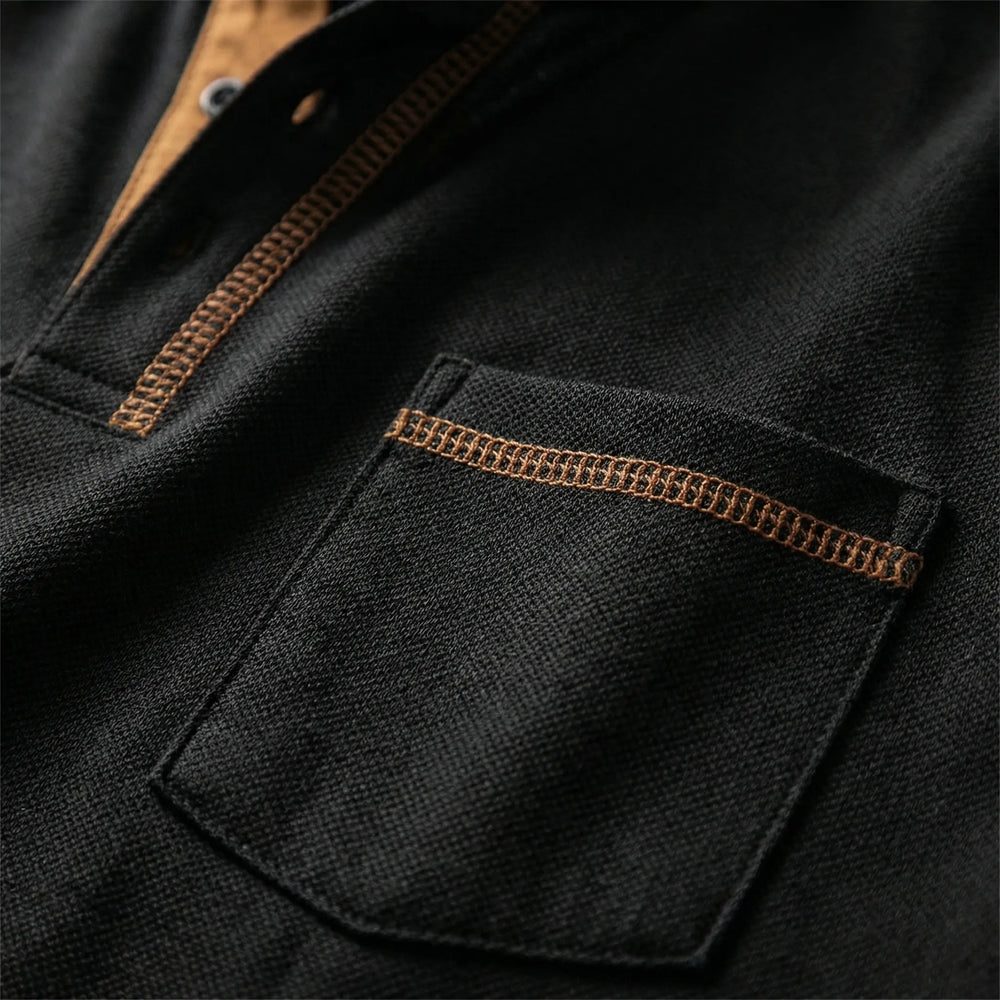 Naxivo - Short Sleeve Button Placket Polo