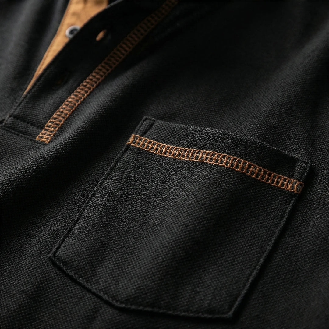 Naxivo - Short Sleeve Button Placket Polo