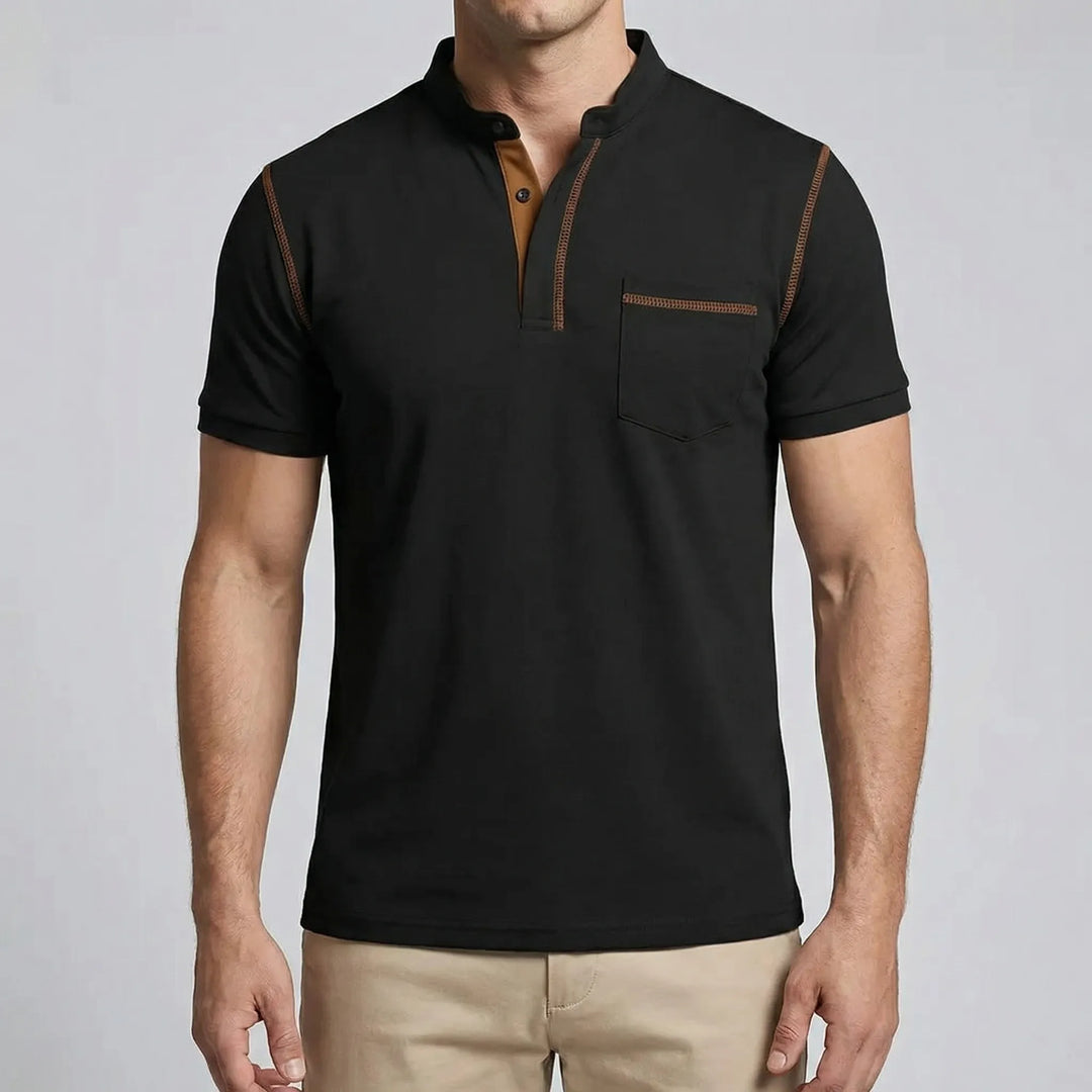 Naxivo - Short Sleeve Button Placket Polo