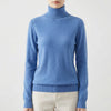 Slim-Fit Finstickad Turtleneck Tröja för Kvinnor