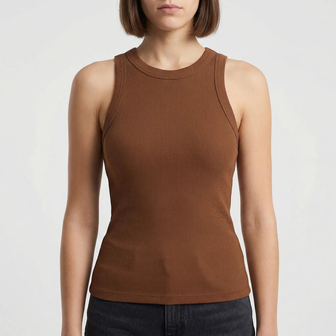 Neckra - Fitted High Neck Racerback Tank