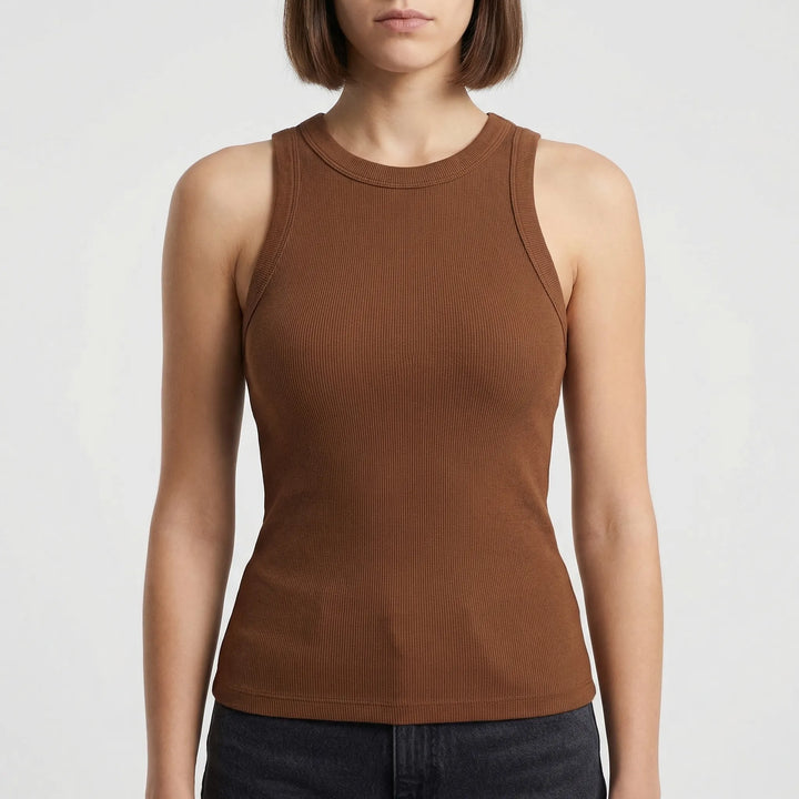 Neckra - Fitted High Neck Racerback Tank