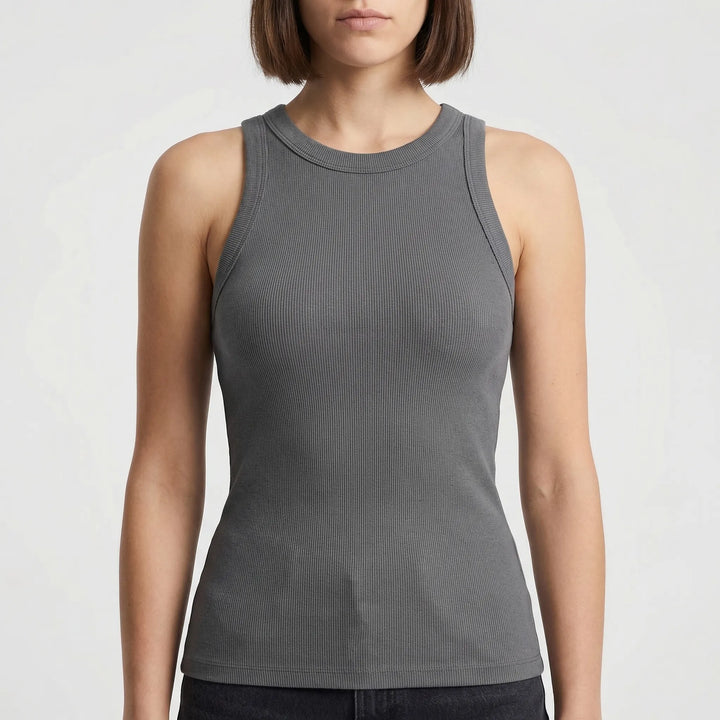 Neckra - Fitted High Neck Racerback Tank