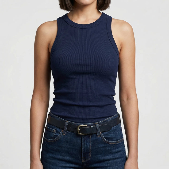 Neckra - Fitted High Neck Racerback Tank