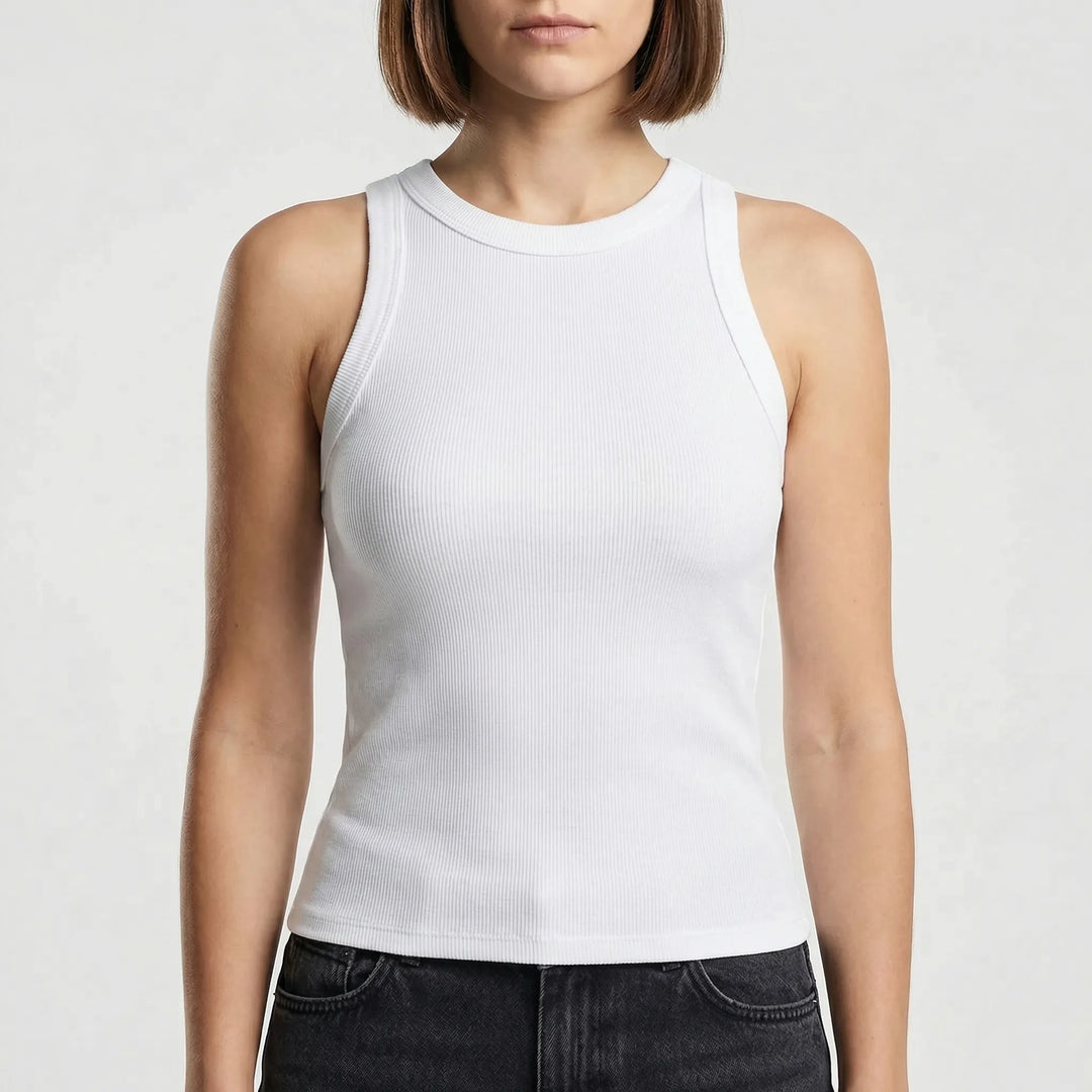Neckra - Fitted High Neck Racerback Tank