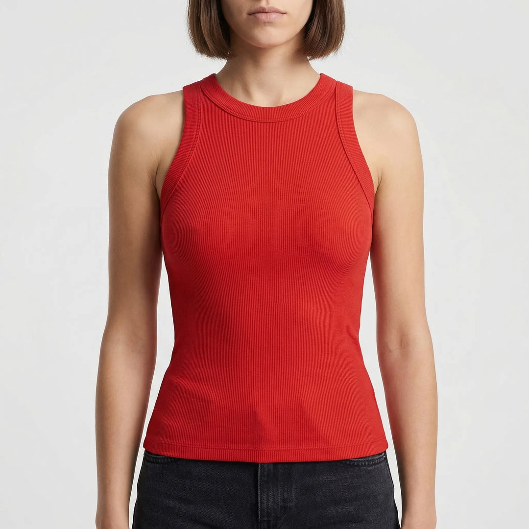 Neckra - Fitted High Neck Racerback Tank