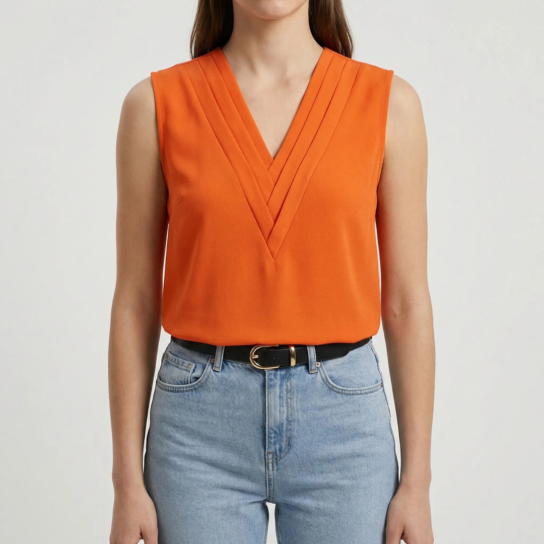 Necova - Sleeveless V-Neck Women's Top