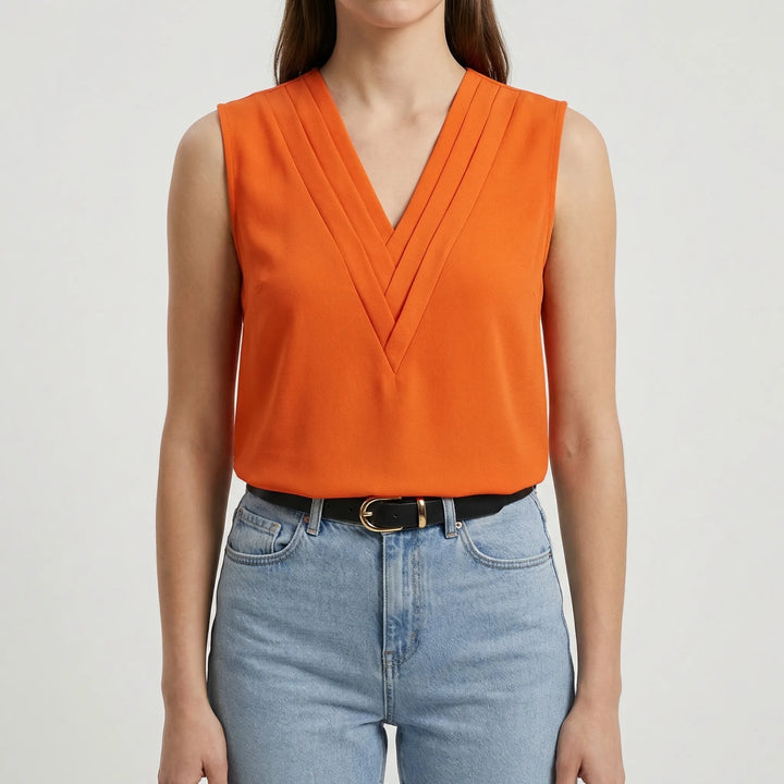 Necova - Sleeveless V-Neck Women's Top