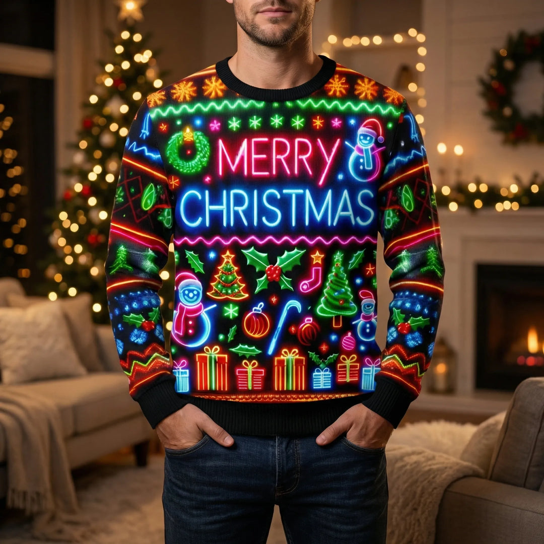 Neonmas - Neon Graphic Christmas Crew Neck Sweater