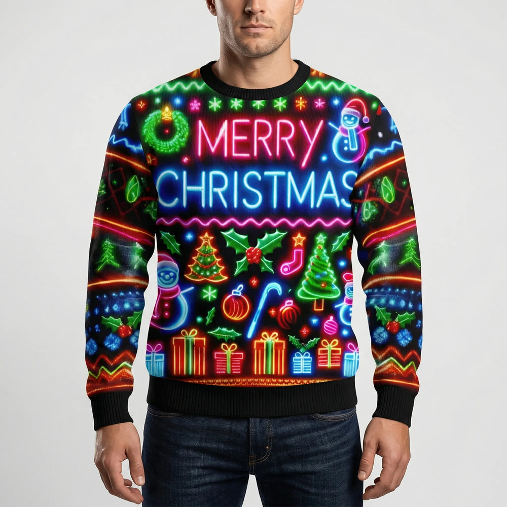 Neonmas - Neon Graphic Christmas Crew Neck Sweater