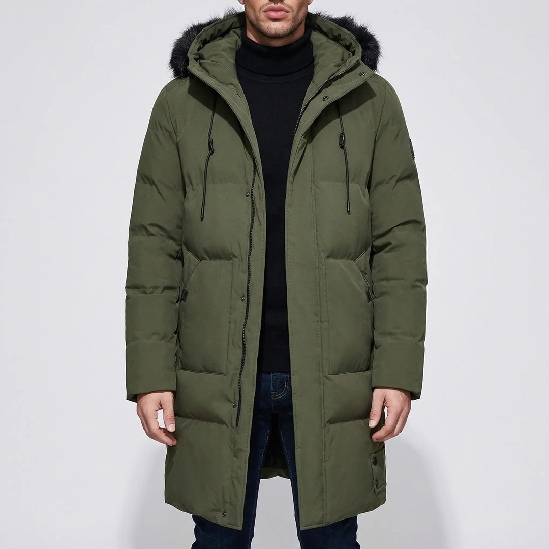 Nordarc - Long Quilted Hooded Parka For Men