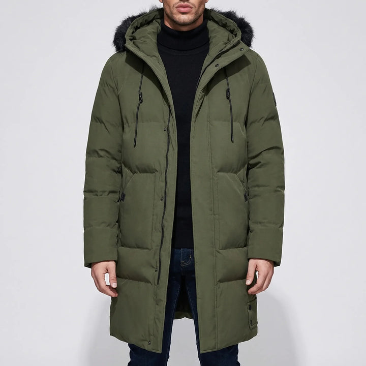 Nordarc - Long Quilted Hooded Parka For Men