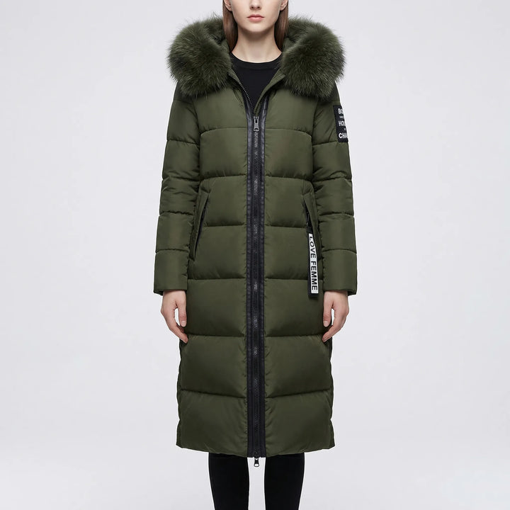 Nordelle - Long Quilted Puffer Coat With Fur-Trimmed Hood