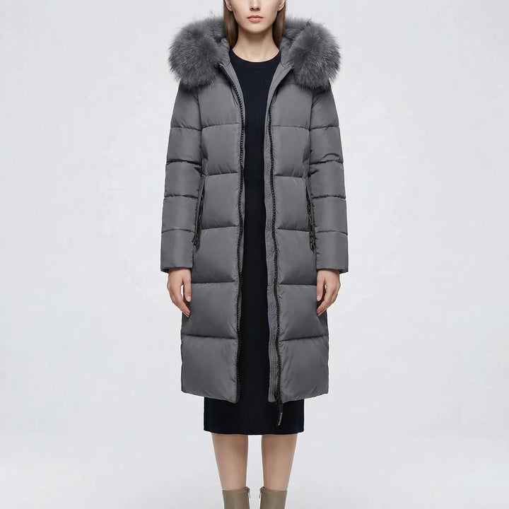 Nordelle - Long Quilted Puffer Coat With Fur-Trimmed Hood