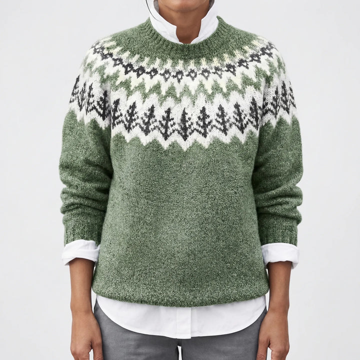 Nordvela - Fair Isle Print Pullover Sweater