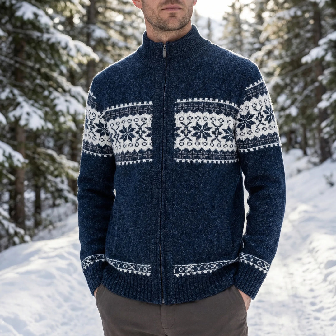 Norwick - Fair Isle Zip-Up Knit Cardigan
