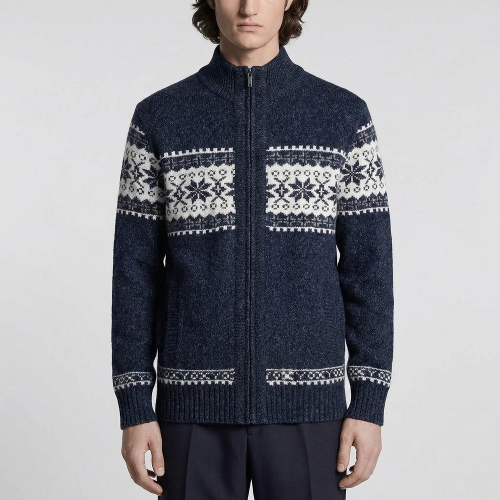 Norwick - Fair Isle Zip-Up Knit Cardigan