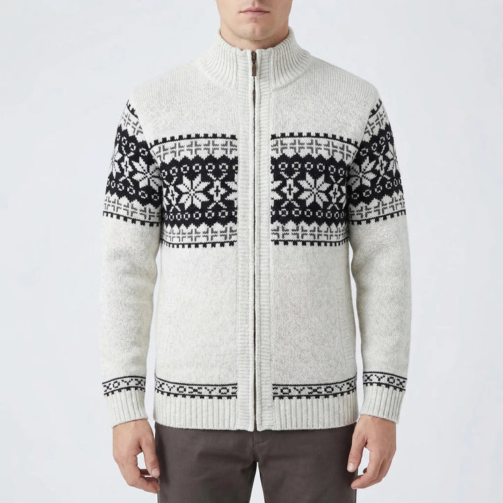 Norwick - Fair Isle Zip-Up Knit Cardigan