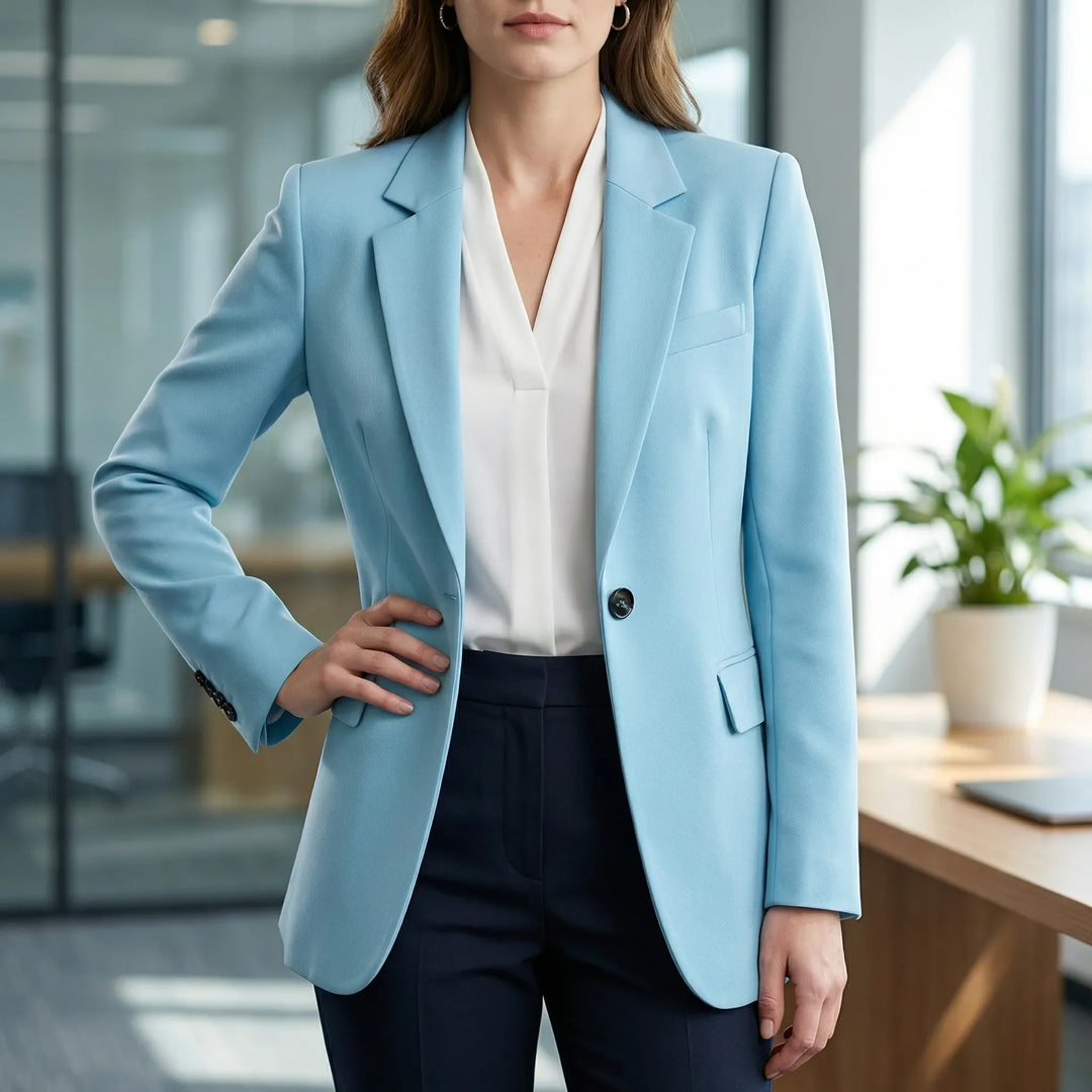 Novina - Single-Breasted Notch Lapel Blazer