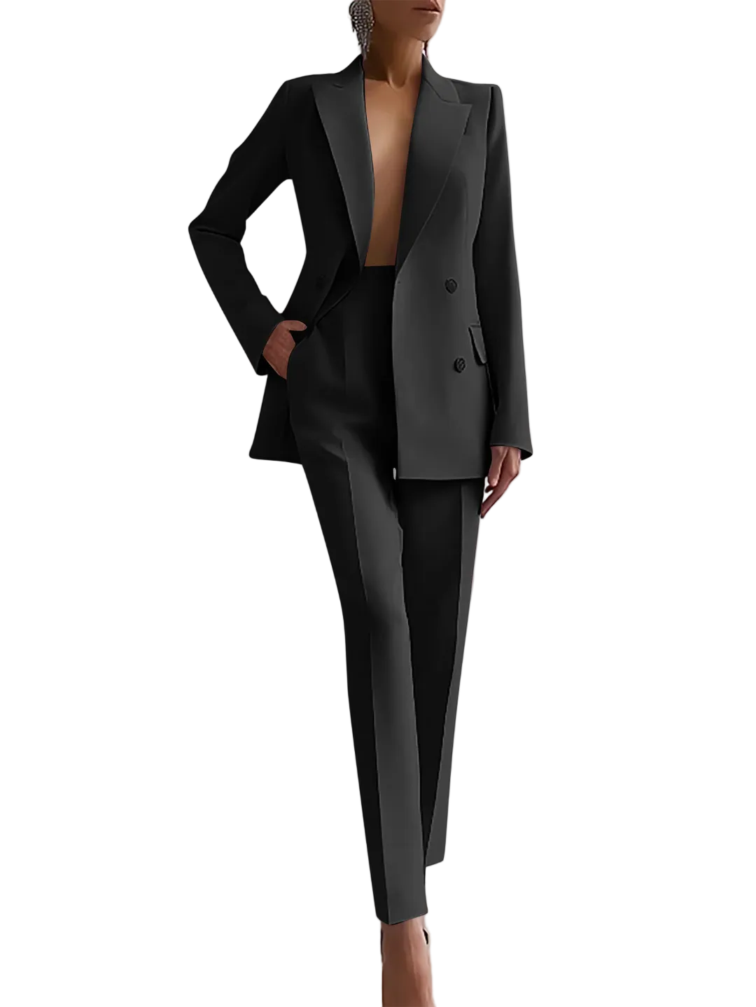 Elegant Två-Delar Blazer Set för Kvinnor