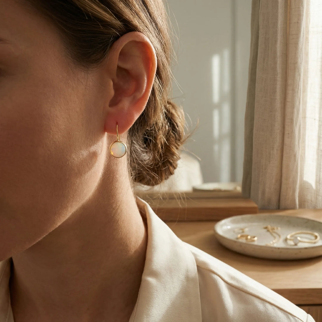 Opalique - Vintage-Inspired Opal Drop Earrings