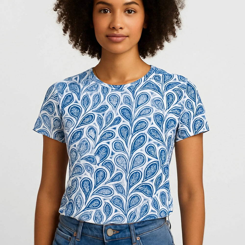 Paislova - Short Sleeve Printed Crew Neck Tee