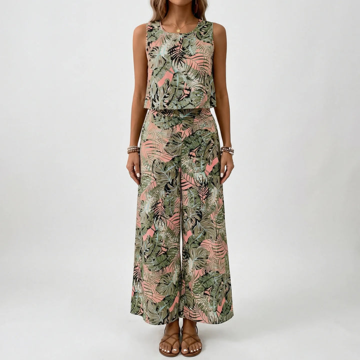 Palmaza - Tropical Print Two-Piece Coordinated Set