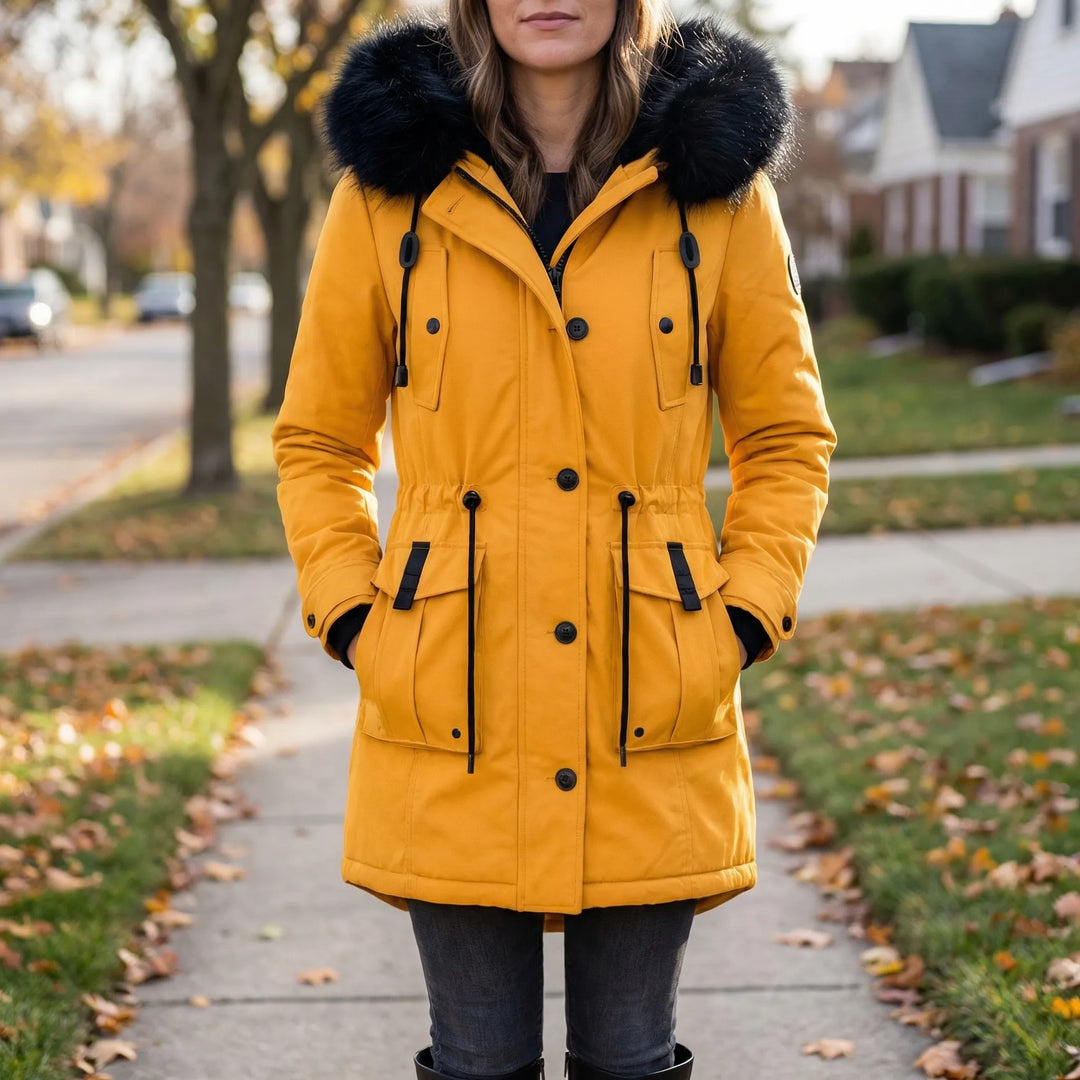 Parkella - Hooded Women's Parka With Fur-Trim
