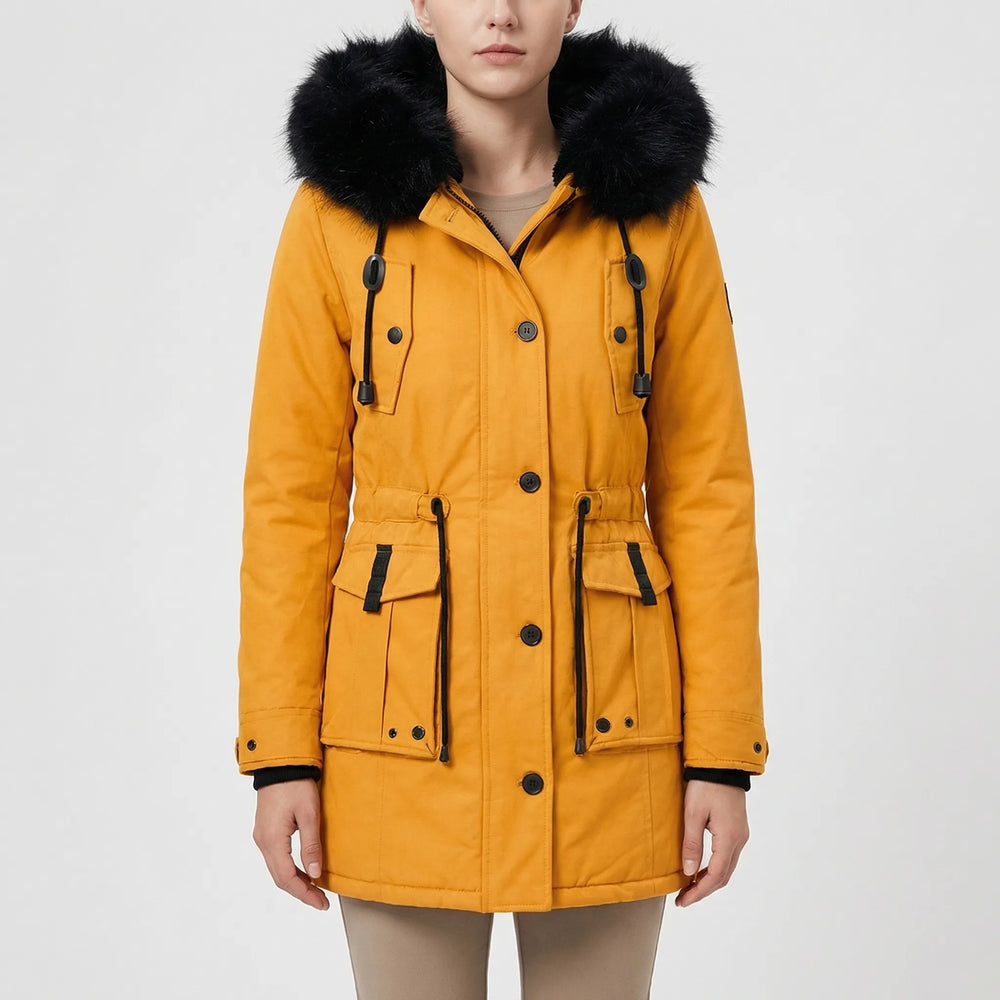 Parkella - Hooded Women's Parka With Fur-Trim