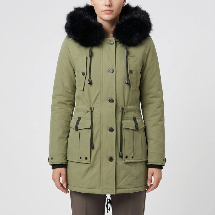 Parkella - Hooded Women's Parka With Fur-Trim