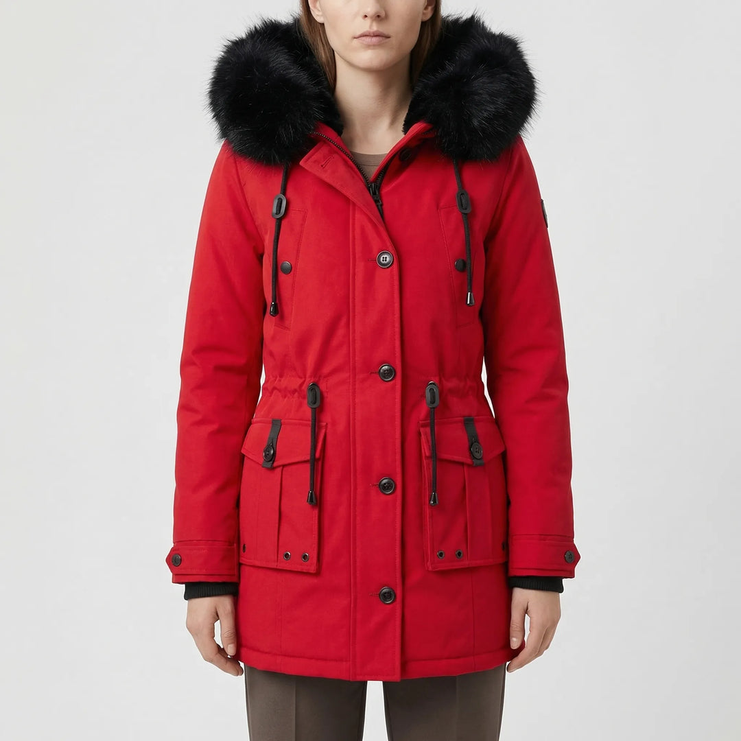 Parkella - Hooded Women's Parka With Fur-Trim