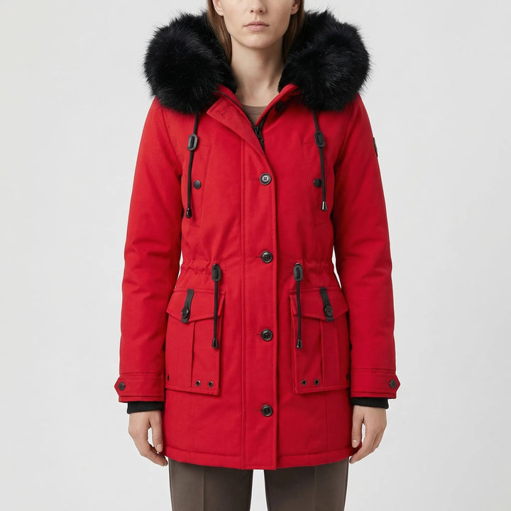 Parkella - Hooded Women's Parka With Fur-Trim