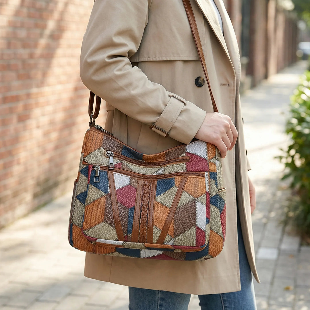 Patchovva - Structured Patchwork Shoulder Bag