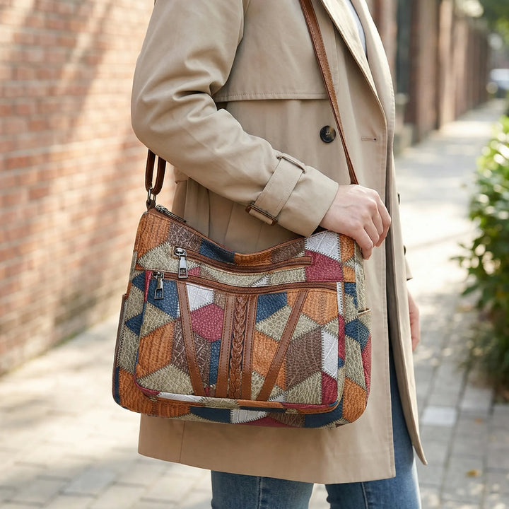 Patchovva - Structured Patchwork Shoulder Bag