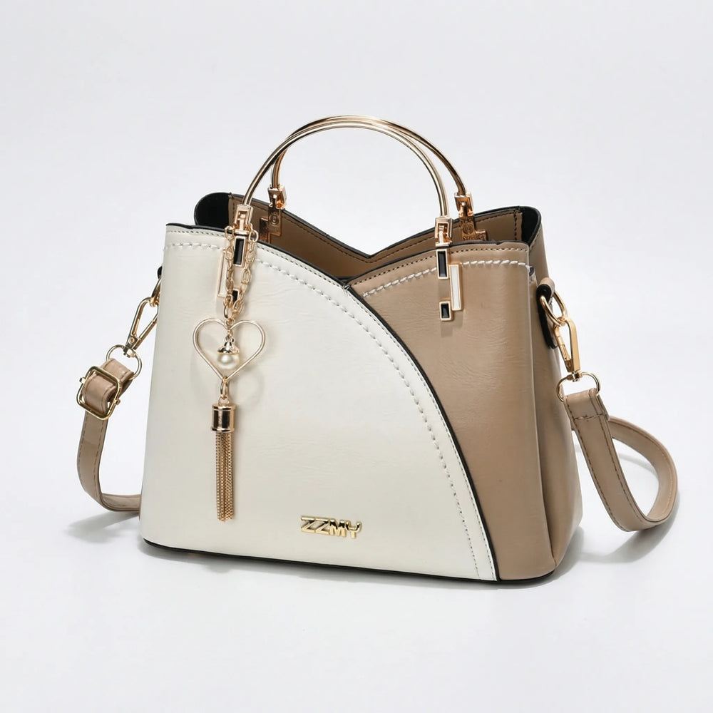 Patchwynn - Structured Patchwork Top-Handle Handbag
