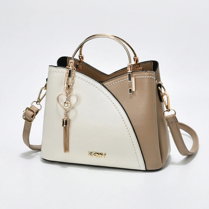 Patchwynn - Structured Patchwork Top-Handle Handbag