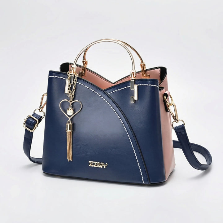 Patchwynn - Structured Patchwork Top-Handle Handbag